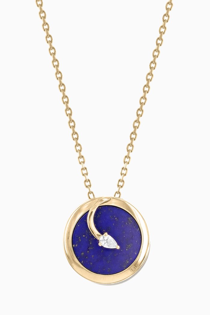 

CODA di LEONE Necklace with Lapis Lazuli & Diamond in 18kt Yellow Gold, Large