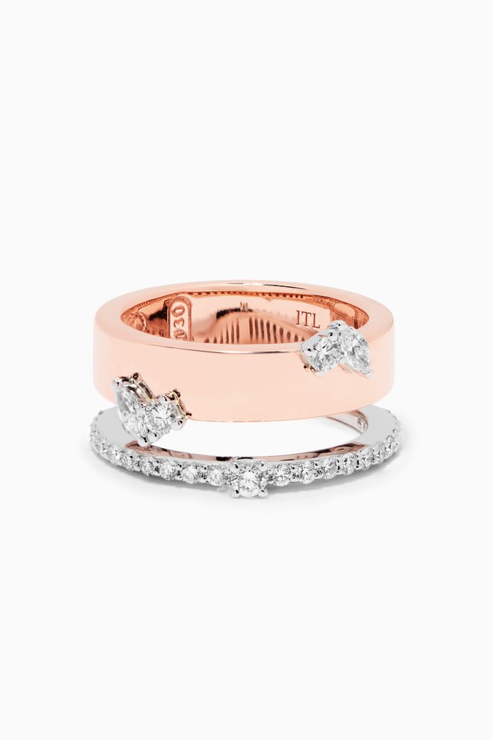 

LUST Ring with Diamonds in 18kt Rose & White Gold, Rose gold