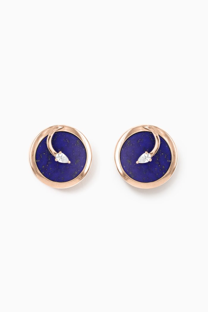 

CODA di LEONE Earrings with Lapis Lazuli & Diamonds in 18kt Rose Gold