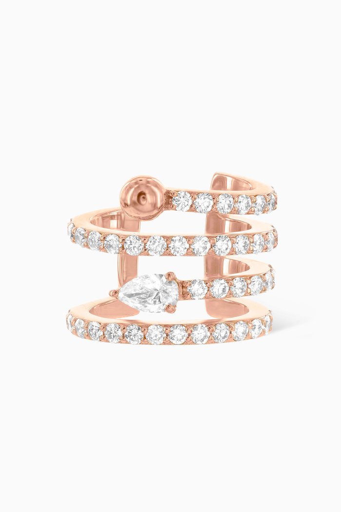 LANCIA Single Ear Cuff with Diamonds in 18kt Rose Gold