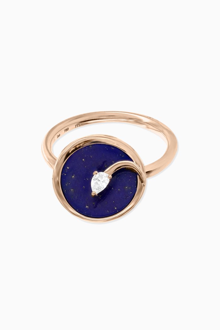 

CODA di LEONE Ring with Lapis Lazuli & Diamond in 18kt Rose Gold