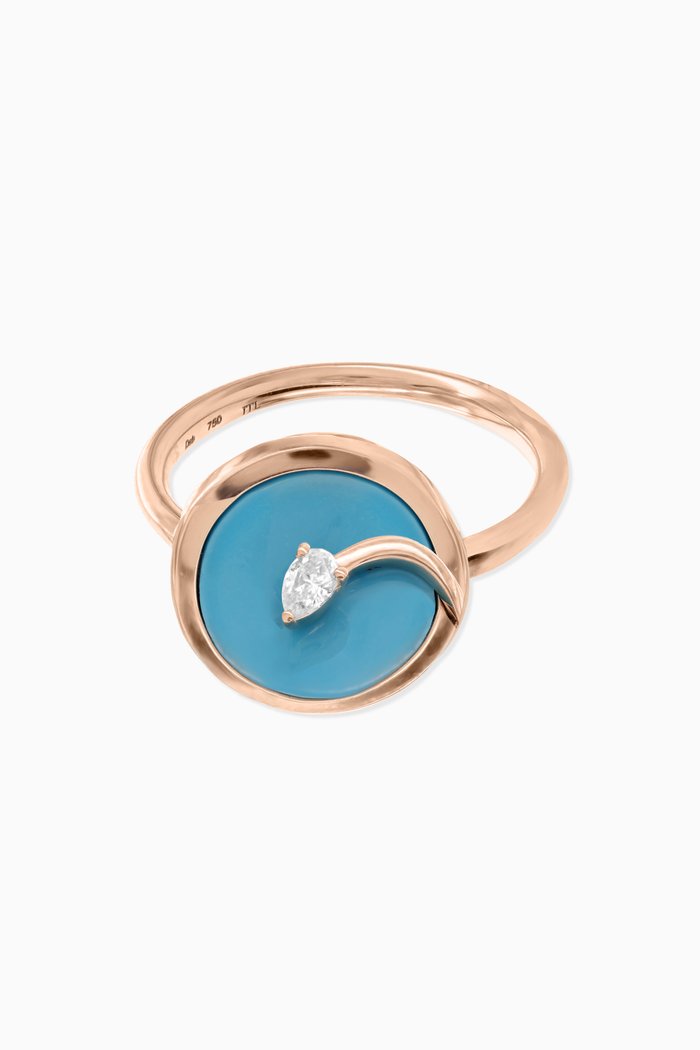 

CODA di LEONE Ring with Turquoise & Diamond in 18kt Rose Gold