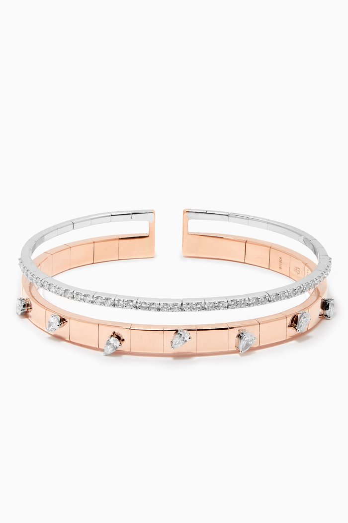 

LUST Bracelet with Diamonds in 18kt Rose & White Gold, Rose gold