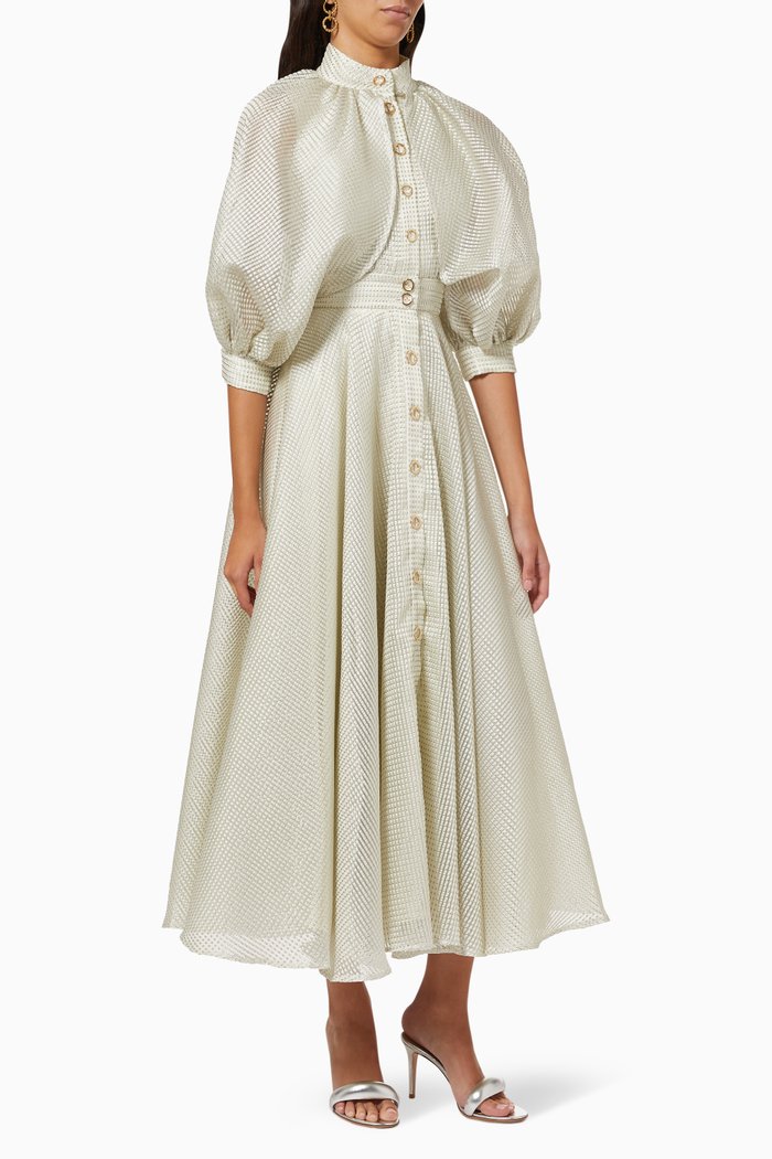 

Puff Sleeve Dress, Grey