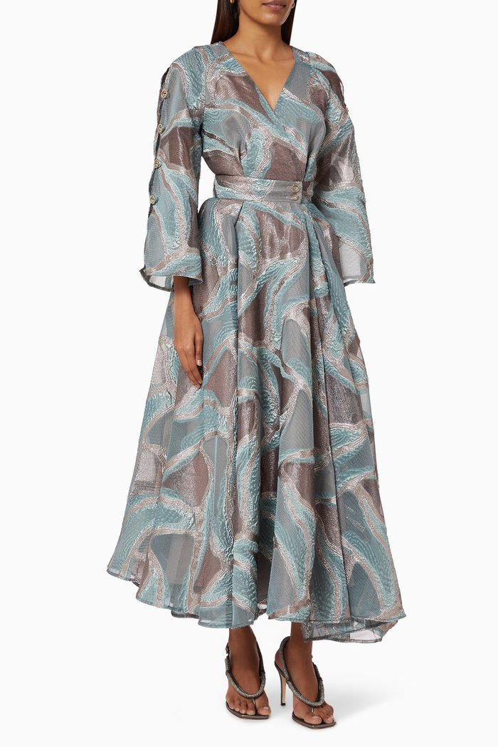 

Textured Midi Dress, Green
