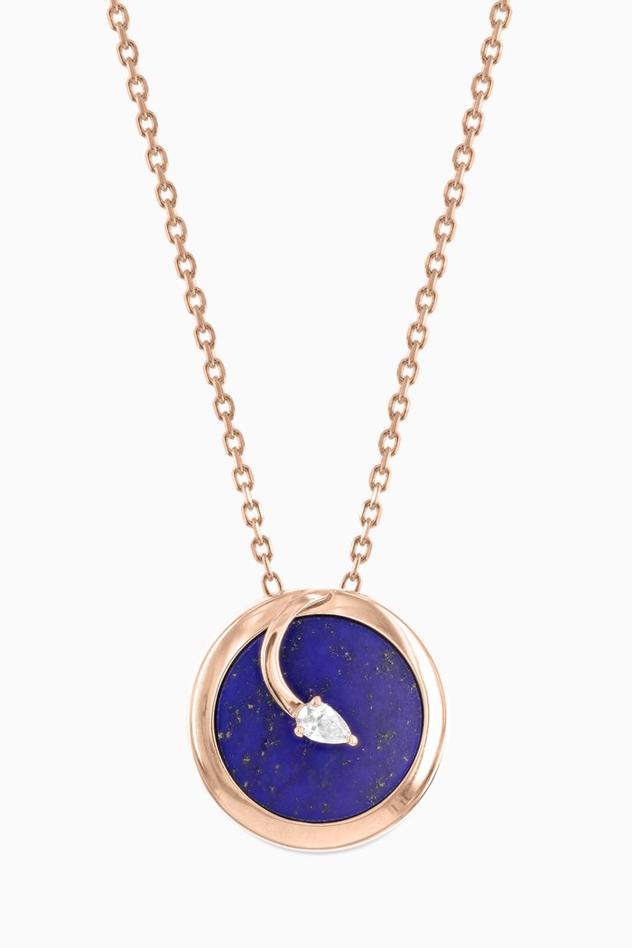 

CODA di LEONE Necklace with Lapis Lazuli & Diamond in 18kt Rose Gold, Large
