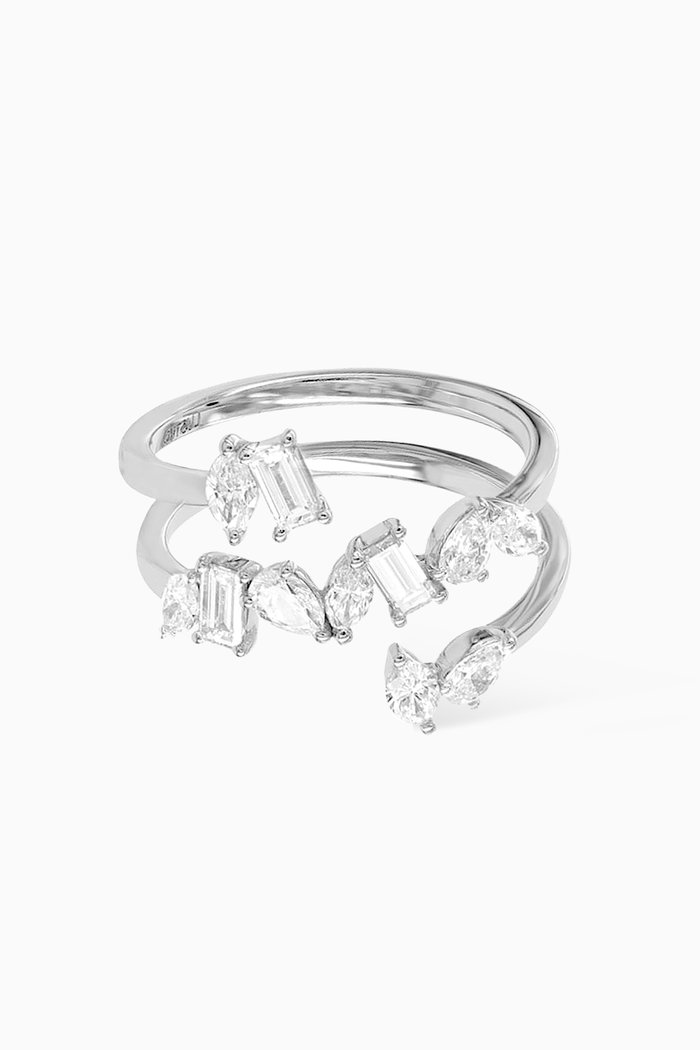 

LUSSO Ring with Diamonds in 18kt White Gold