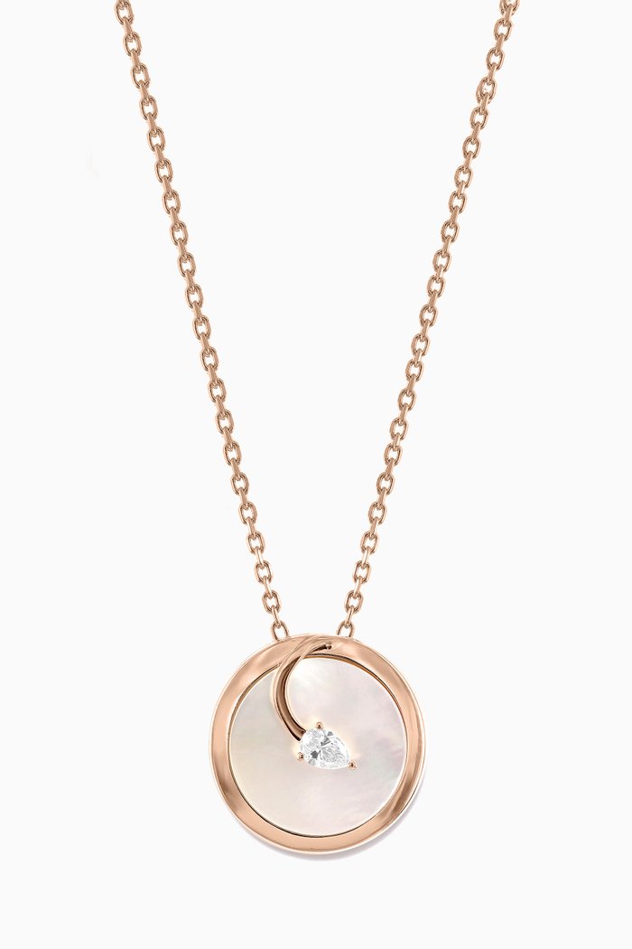 

CODA di LEONE Necklace with Mother of Pearl & Diamond in 18kt Rose Gold, Small