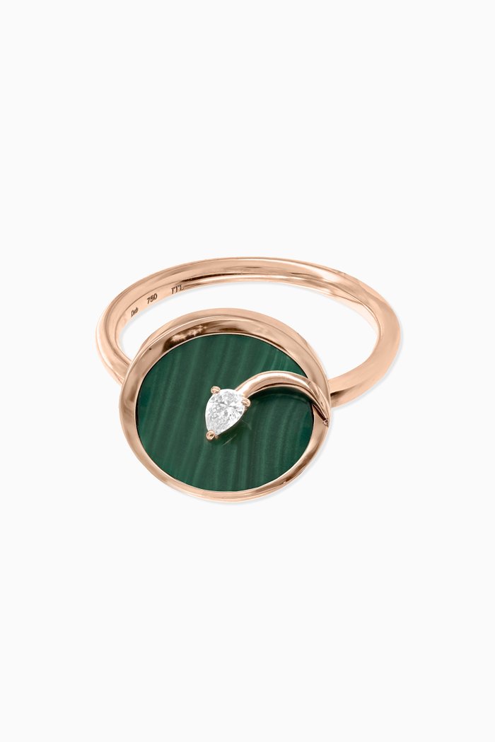 

CODA di LEONE Ring with Malachite & Diamond in 18kt Rose Gold