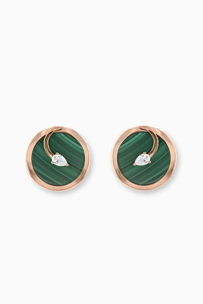 

CODA di LEONE Earrings with Malachite & Diamonds in 18kt Rose Gold