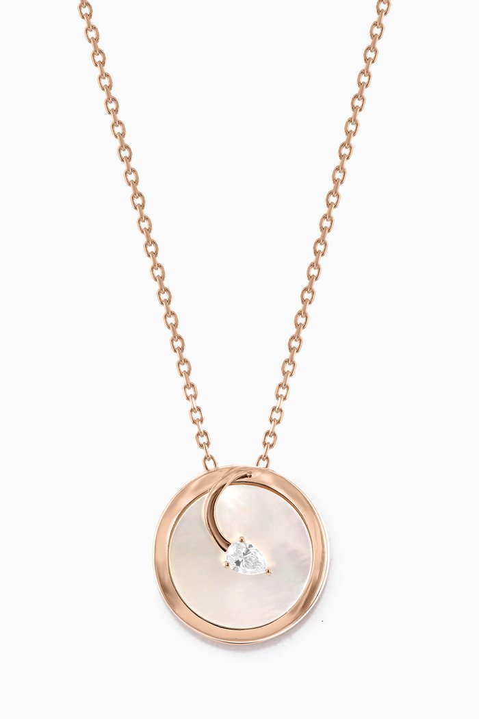 

CODA di LEONE Necklace with Mother of Pearl & Diamond in 18kt Rose Gold, Medium