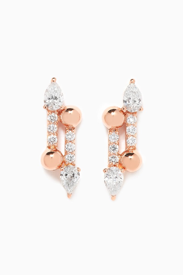 

LANCIA Earrings with Diamonds in 18kt Rose Gold