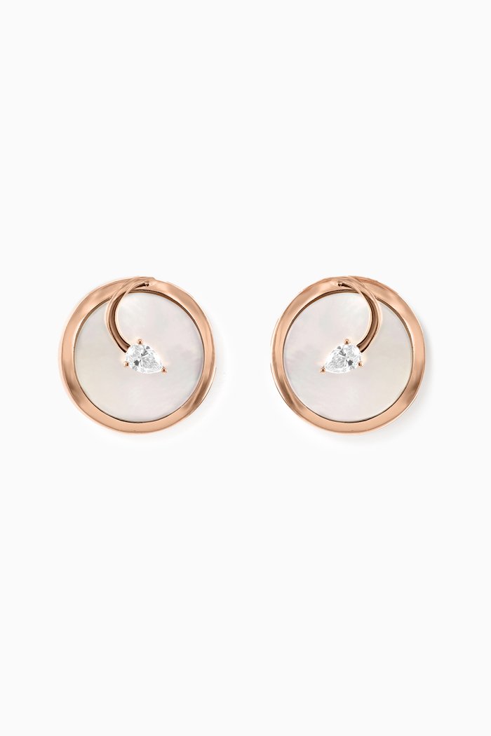 

CODA di LEONE Earrings with Mother of Pearl & Diamonds in 18kt Rose Gold