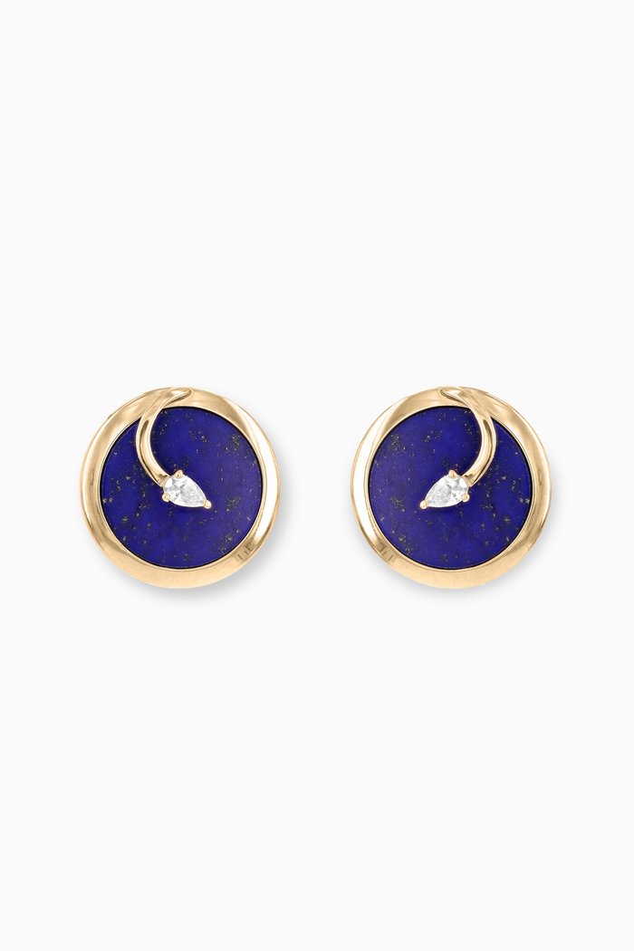 

CODA di LEONE Earrings with Lapis Lazuli & Diamonds in 18kt Yellow Gold