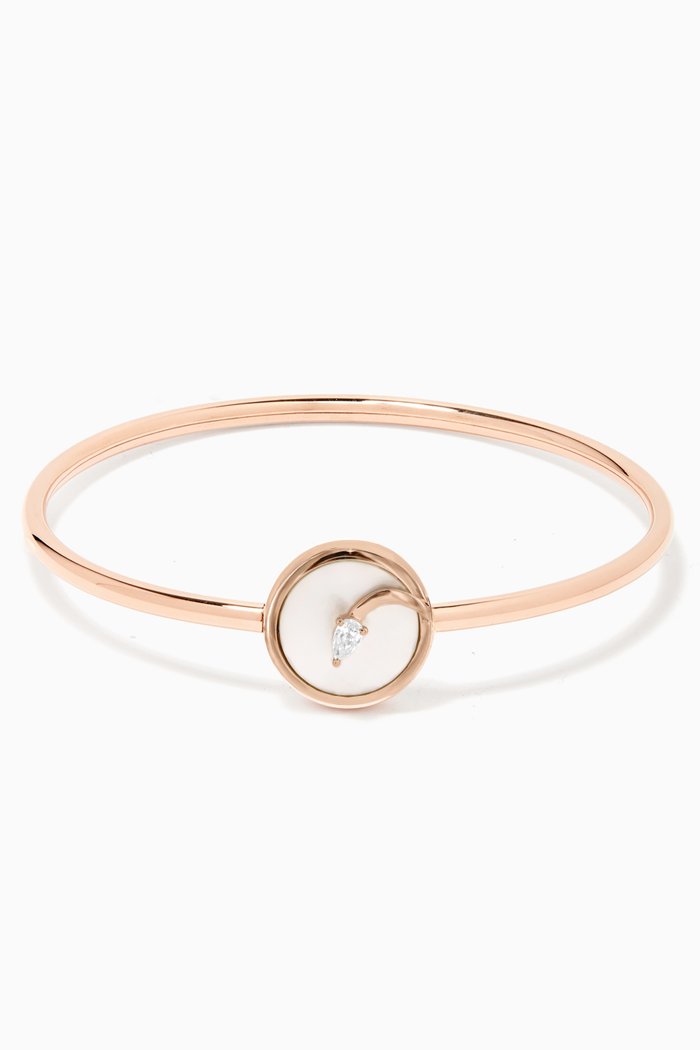 CODA di LEONE Bracelet with Mother of Pearl & Diamond in 18kt Rose Gold