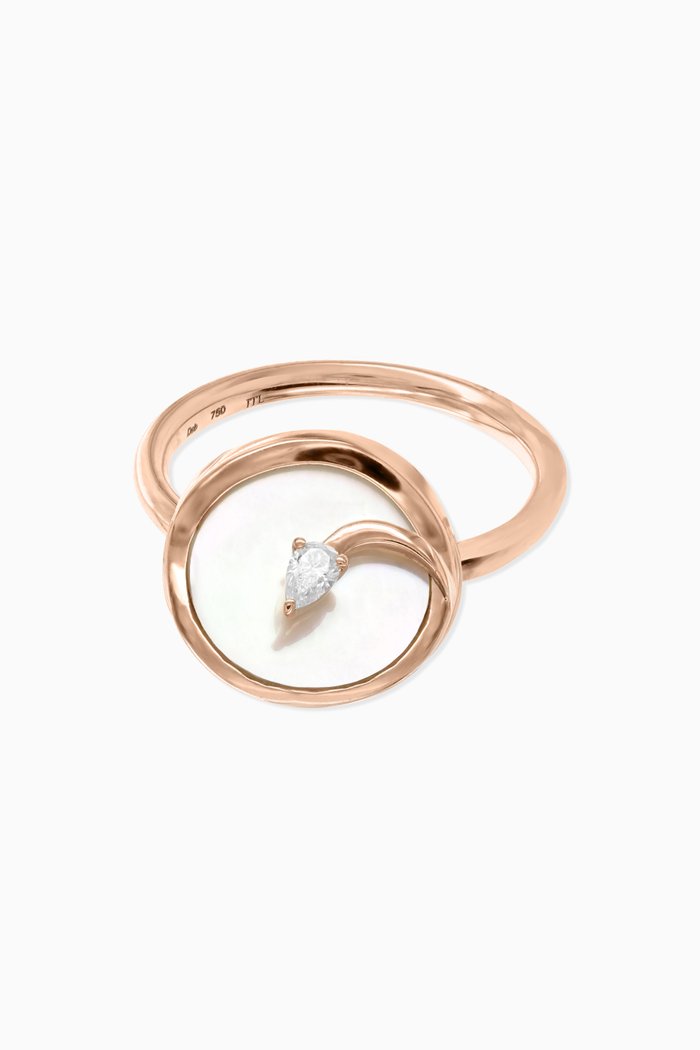 

CODA di LEONE Ring with Mother of Pearl & Diamond in 18kt Rose Gold