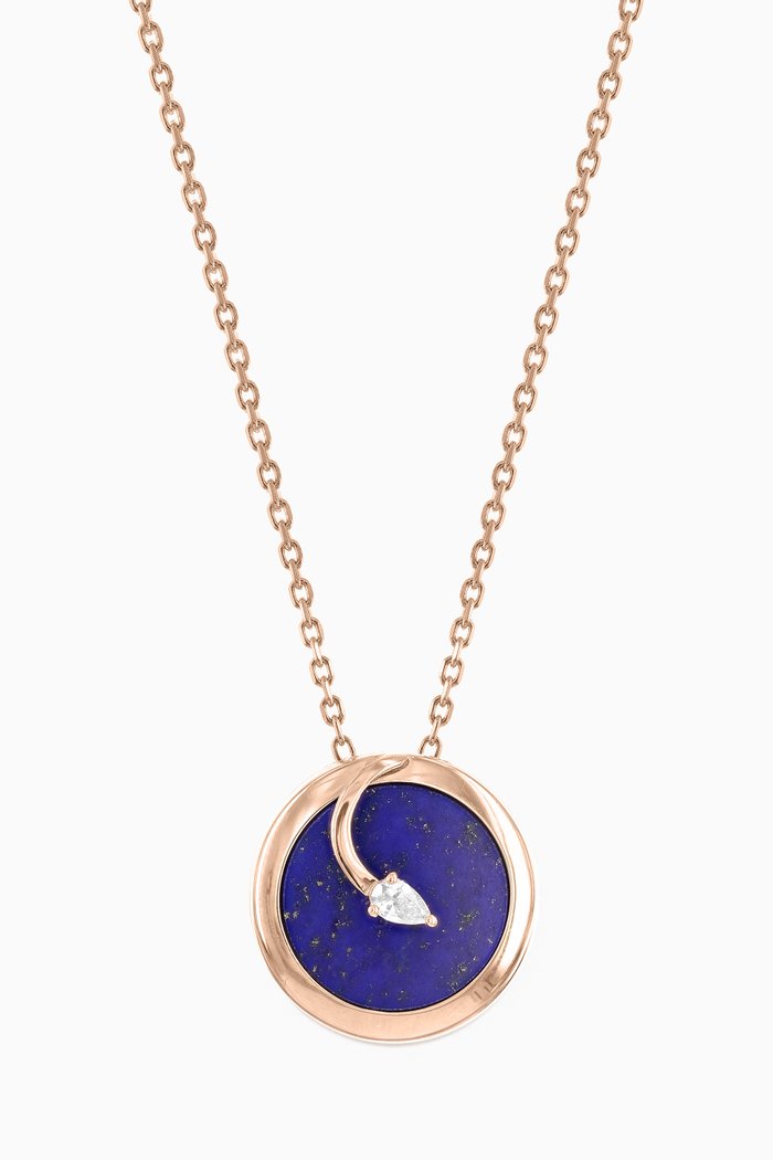 

CODA di LEONE Necklace with Lapis Lazuli & Diamond in 18kt Rose Gold, Medium