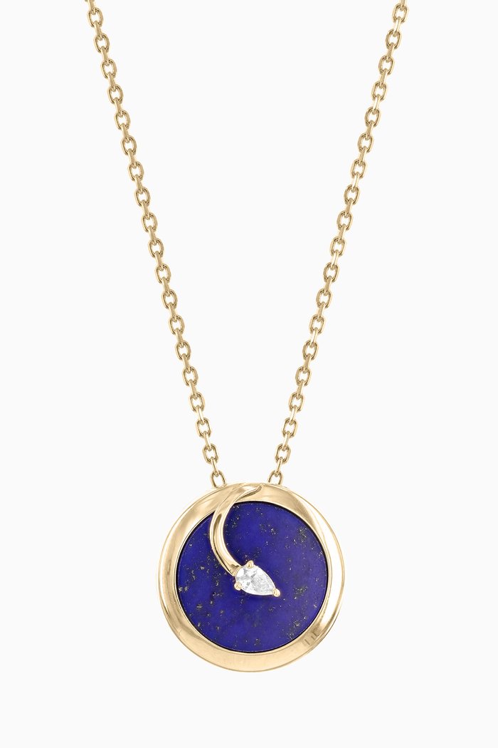 

CODA di LEONE Necklace with Lapis Lazuli & Diamond in 18kt Yellow Gold, Medium