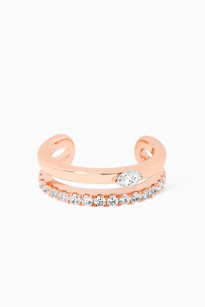 

BLING Single Ear Cuff with Diamonds in 18kt Rose Gold