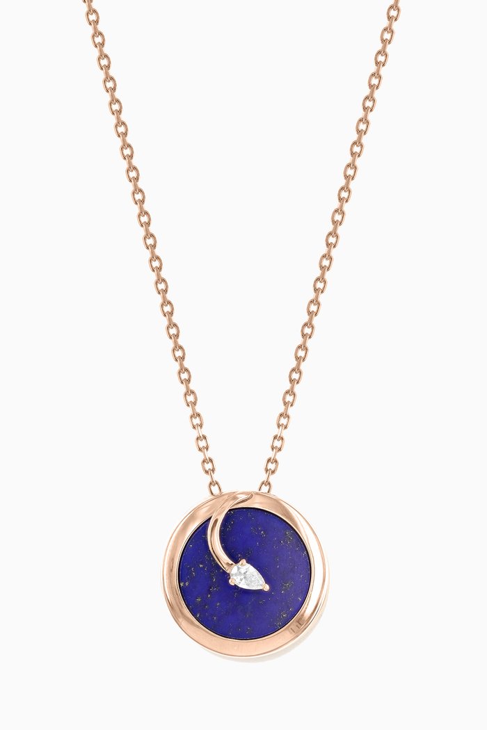 

CODA di LEONE Necklace with Lapis Lazuli & Diamond in 18kt Rose Gold, Small