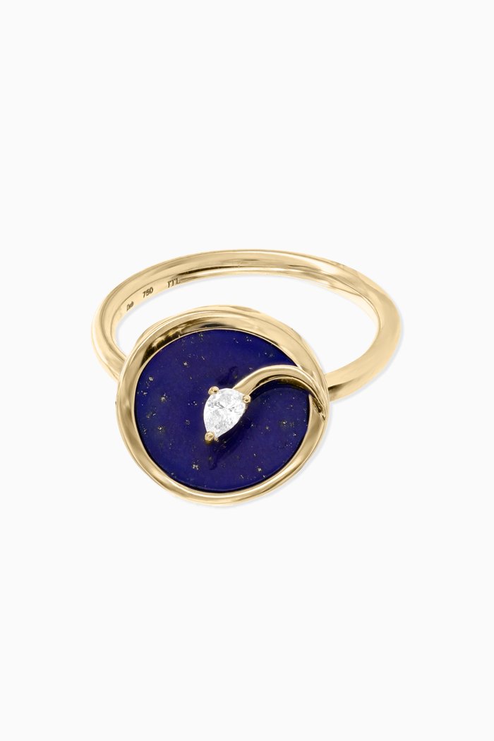 

CODA di LEONE Ring with Lapis Lazuli & Diamond in 18kt Yellow Gold