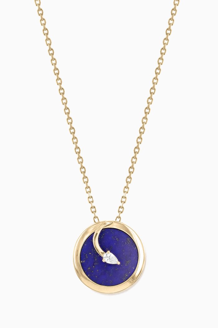 

CODA di LEONE Necklace with Lapis Lazuli & Diamond in 18kt Yellow Gold, Small