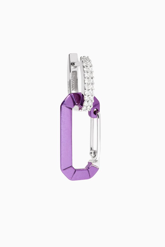 

Small Single Chiara Earring in 18kt White Gold, Purple