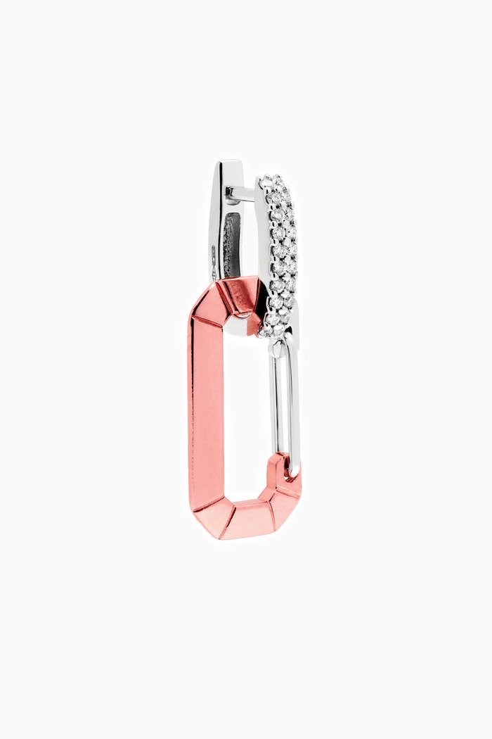 

Small Single Chiara Earring in 18kt White Gold & Silver