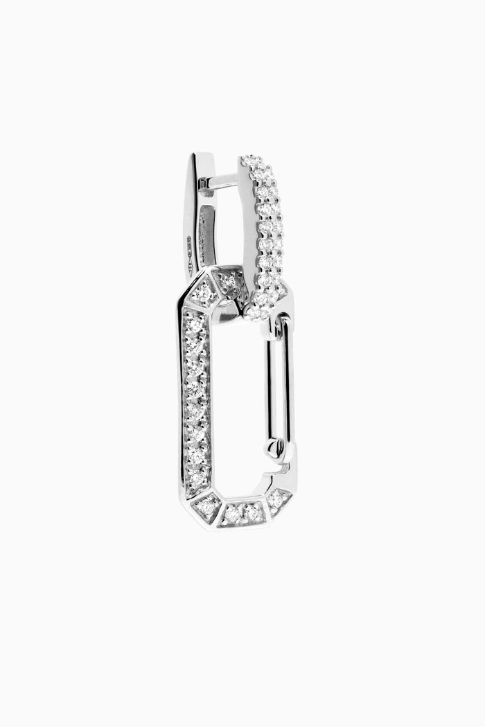 

Small Single Chiara Earring with Diamonds in 18kt White Gold, Silver