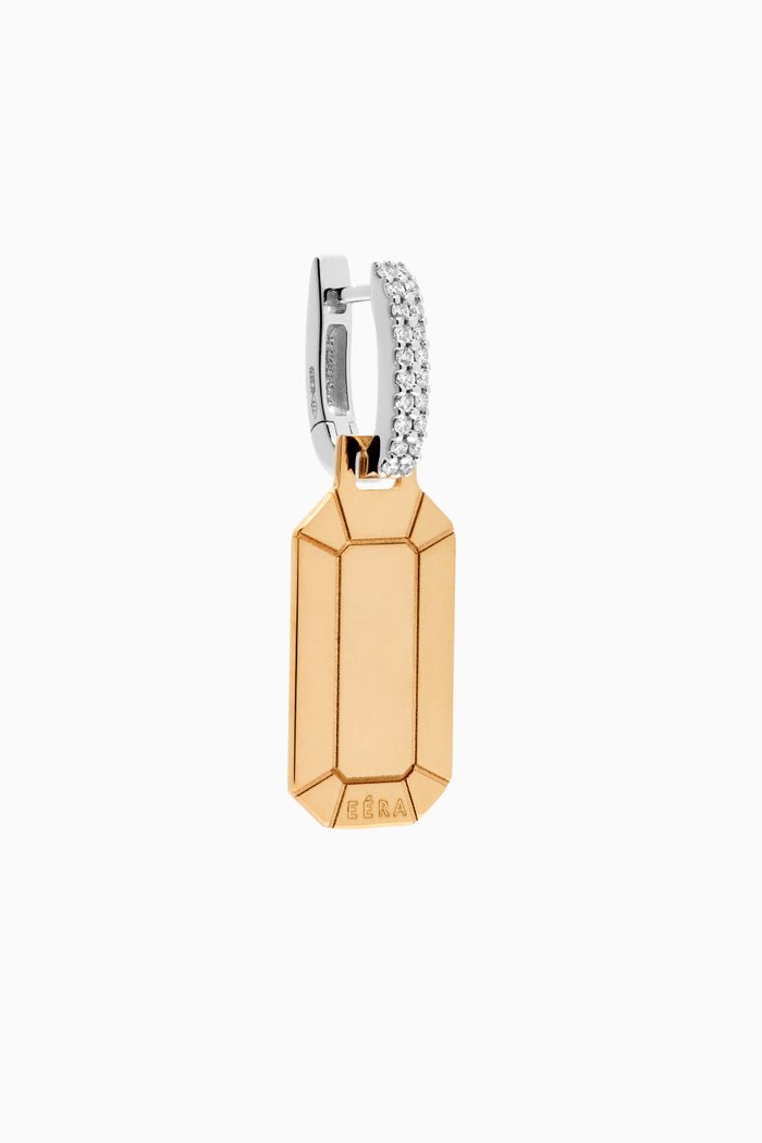 Small Single Tokyo Earring in 18kt White & Yellow Gold