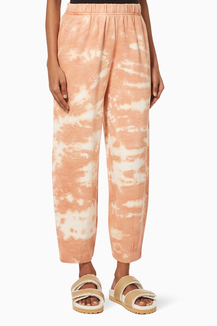 Tie-Dye Sweatpants in Organic Cotton, Orange