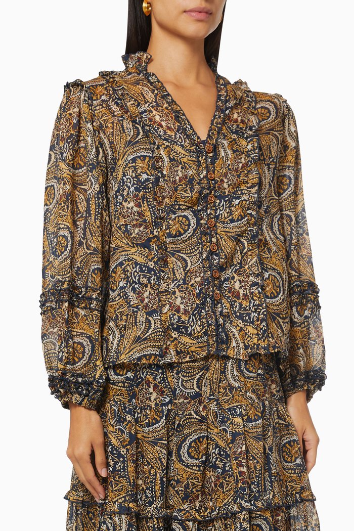 Parisian Soul Blouse in Ramie, Brown