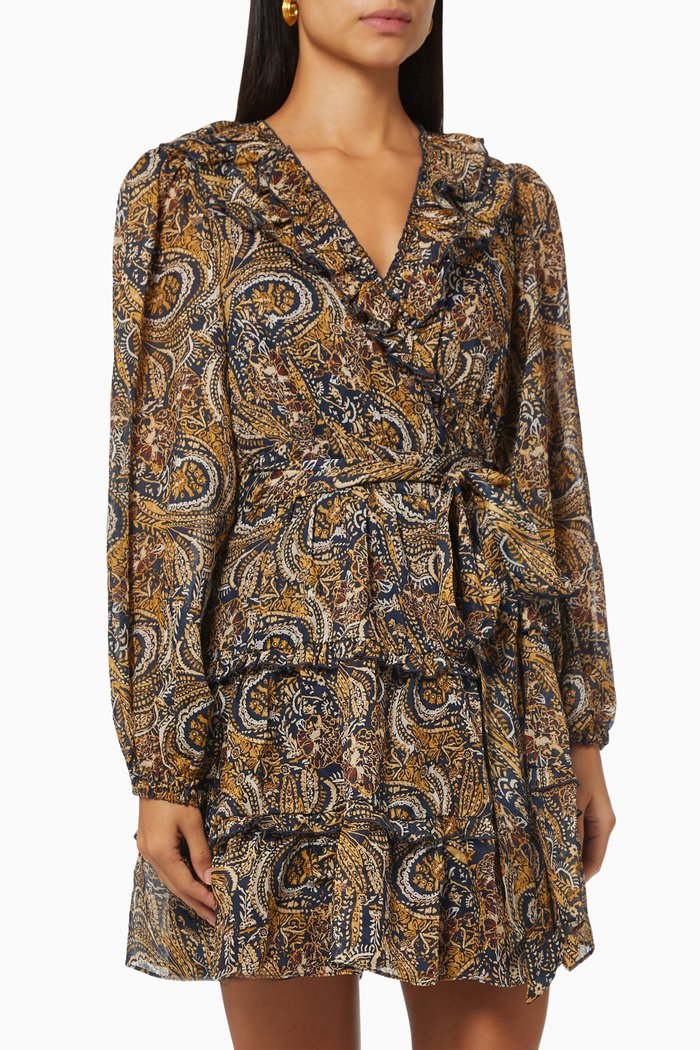 

Parisian Soul Mini Dress in Ramie, Brown