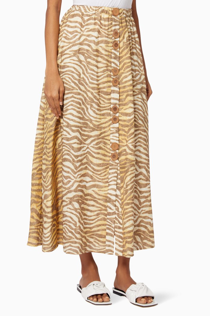 

Escapism Skirt in Linen, Neutral