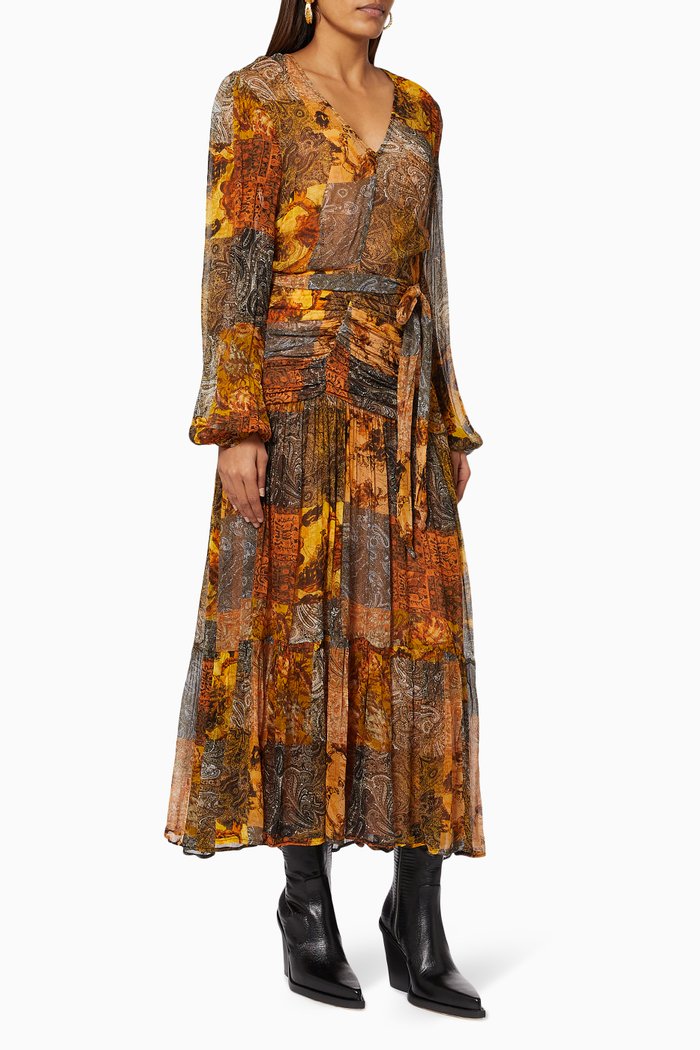 

Nostalgic Affair Maxi Dress in Chiffon, Multicolour