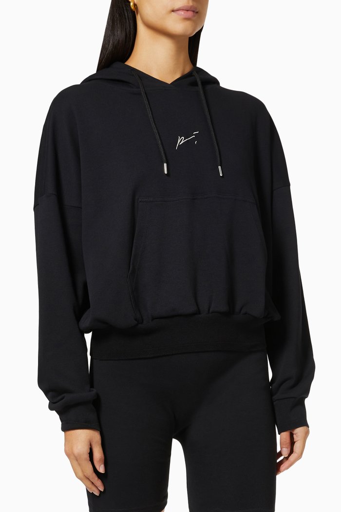 

Signature Logo Hoodie in Jersey, Black
