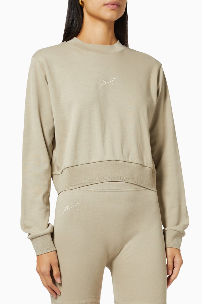 

Signature Logo Sweatshirt in Jersey, Grey