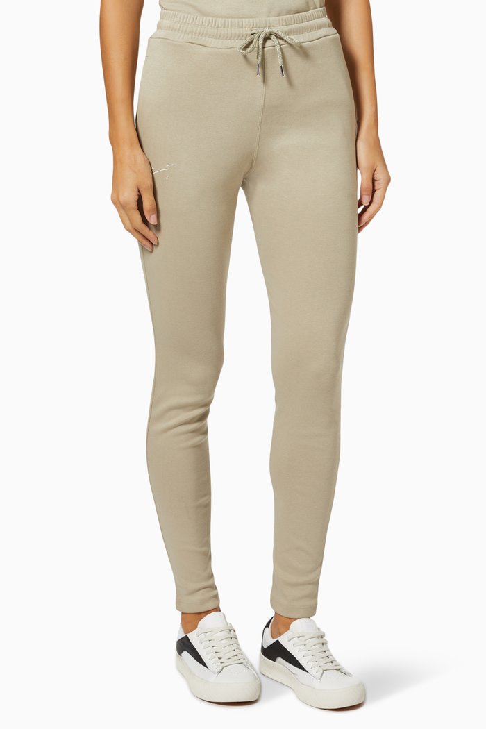 Signature Logo Slim Fit Joggers in Jersey, Grey