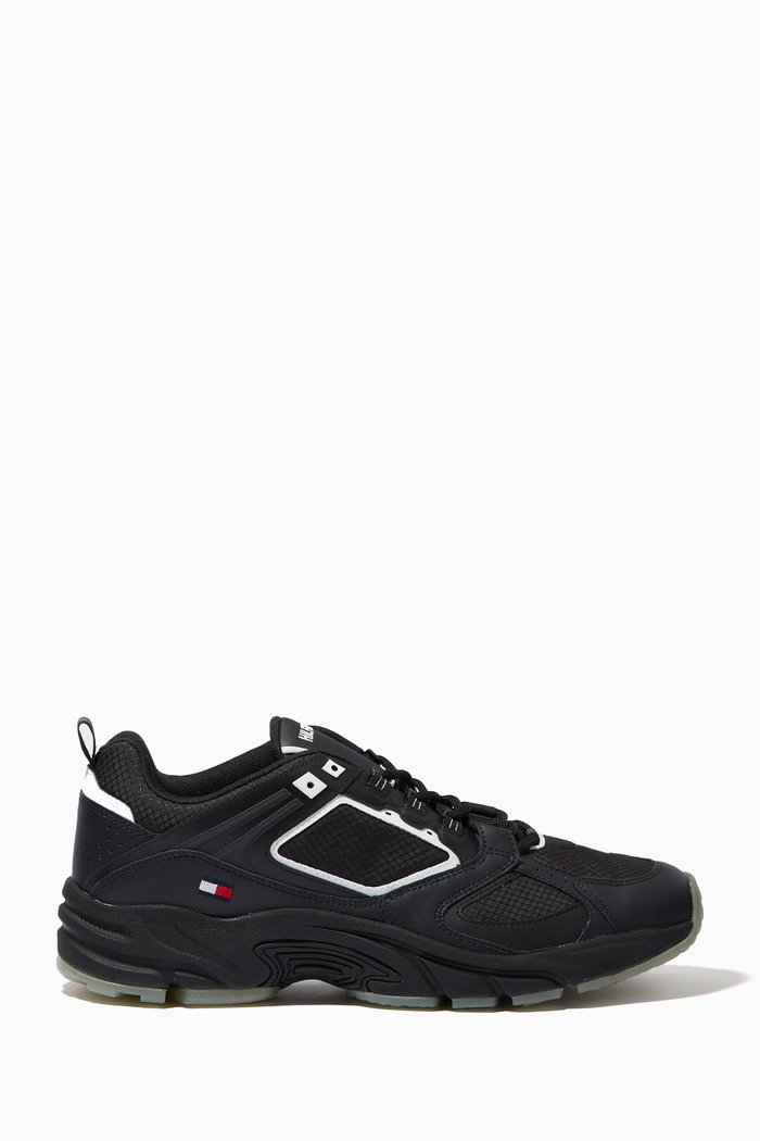 

Archive Mix Runner Sneakers in Leather, Black