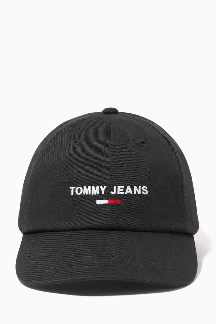Logo Embroidery Cap in Cotton Twill, Black