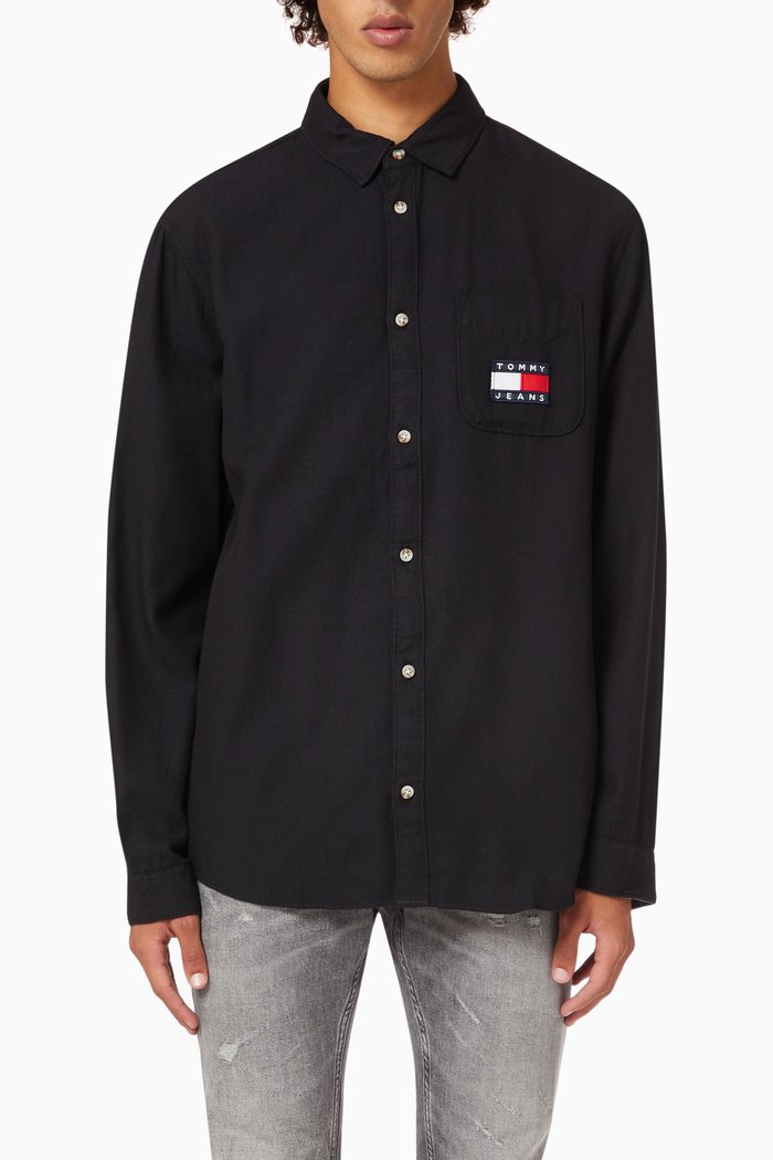

Badge Shirt in Poplin, Black