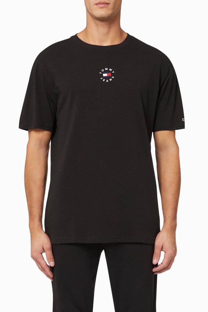 Circle Logo T-shirt in Organic Cotton Jersey, Black