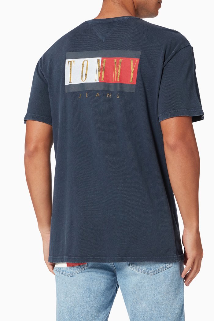 

Vintage Flag Print T-shirt in Cotton, Blue