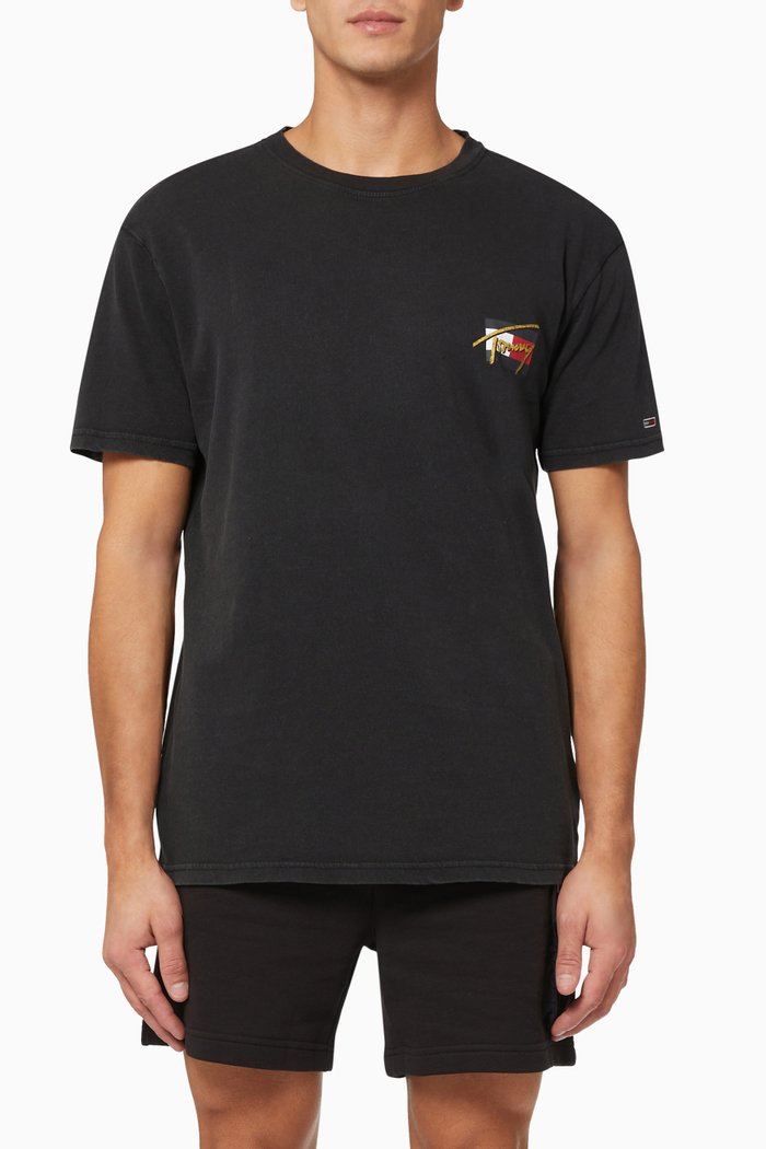 

Vintage Circular Logo T-shirt in Organic Cotton Jersey, Black