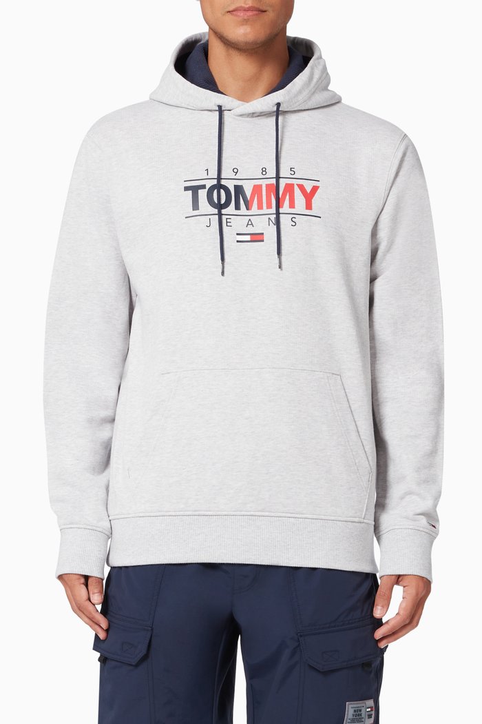 Essential Graphic Hoodie in Jersey, Grey
