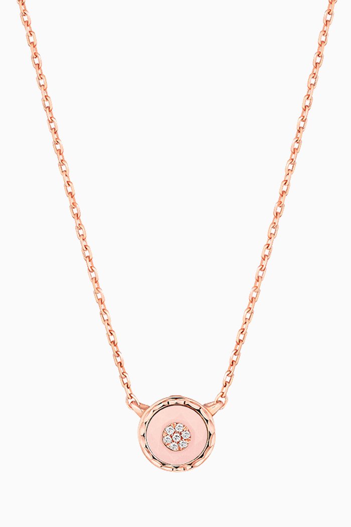 

Saint-Petersbourg Pendant with Pink Coral & Diamonds in 18kt Rose Gold