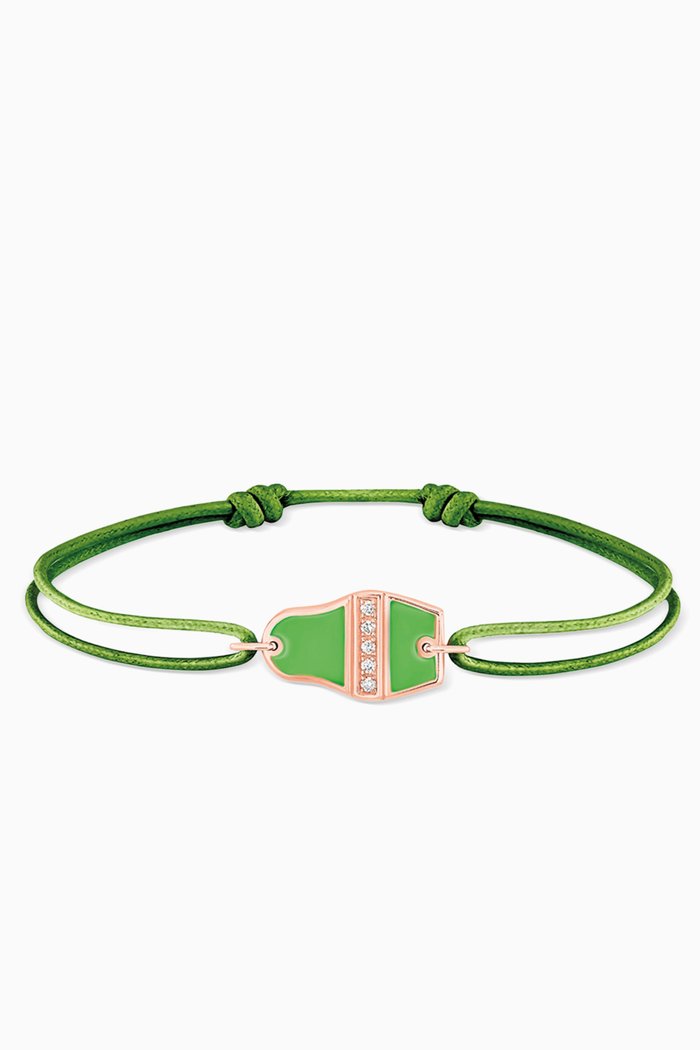

Jolie Poupée Bracelet with Diamonds in 18kt Rose Gold, Green
