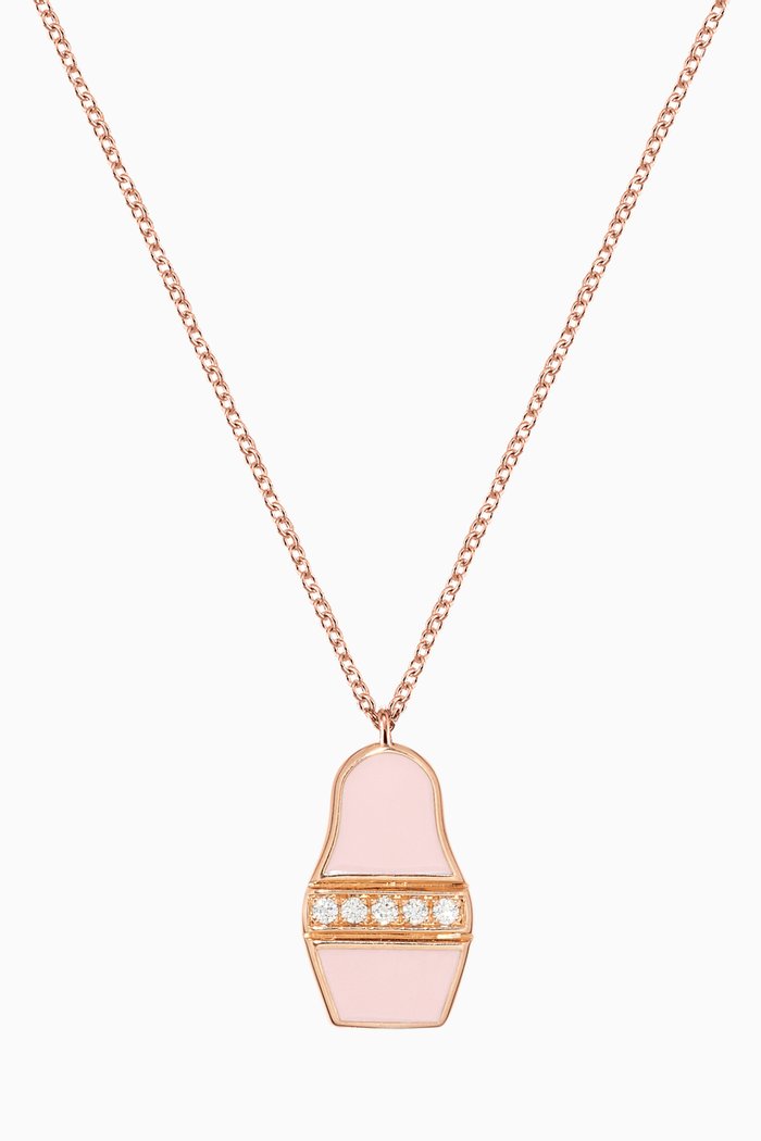 

Jolie Poupée Pendant with Diamonds in 18kt Rose Gold, Pink