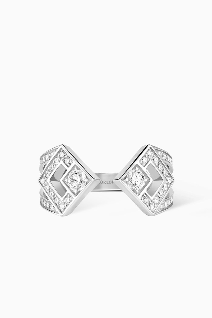 

Eclat Ring with Diamonds in 18kt White Gold