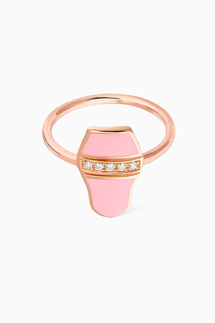 

Jolie Poupée Ring with Diamonds in 18kt Rose Gold, Pink